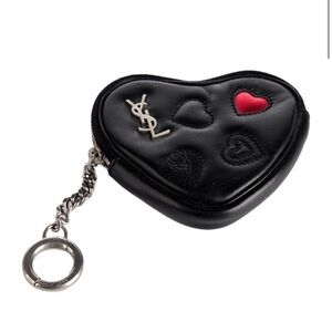 NWB YSL Heart-Shaped Leather Coin Purse